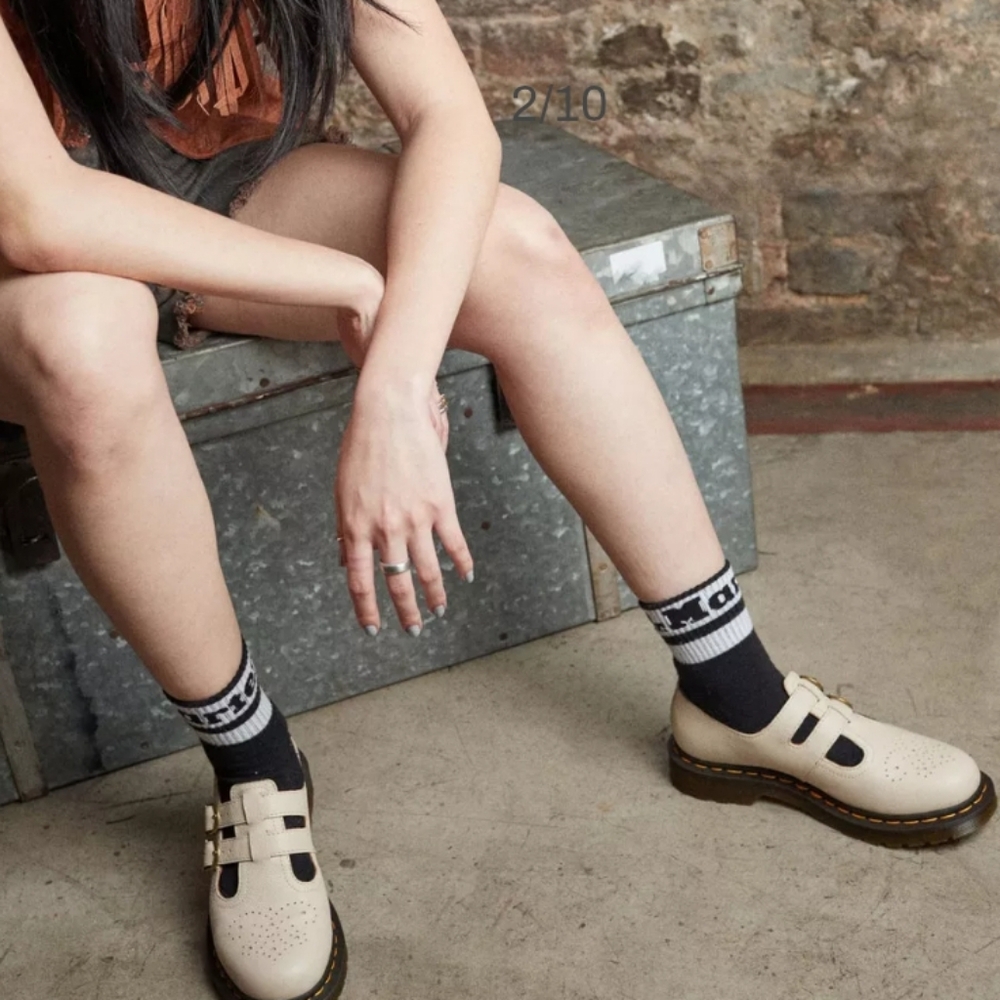 Dr. Martens Mary Jane Virginia Leather Shoes - Cream